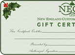 $25 NECG Gift Certificate  N-GC-25